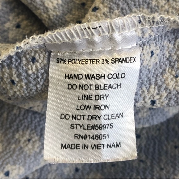 MONTEAU Women Blue/White Floral Print Cap Sleeve Button Up Midi Dress Sz M - Picture 14 of 14